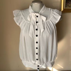 White Blouse with Bow